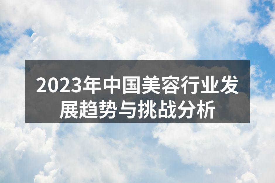 2023年中国美容行业发展趋势与挑战分析